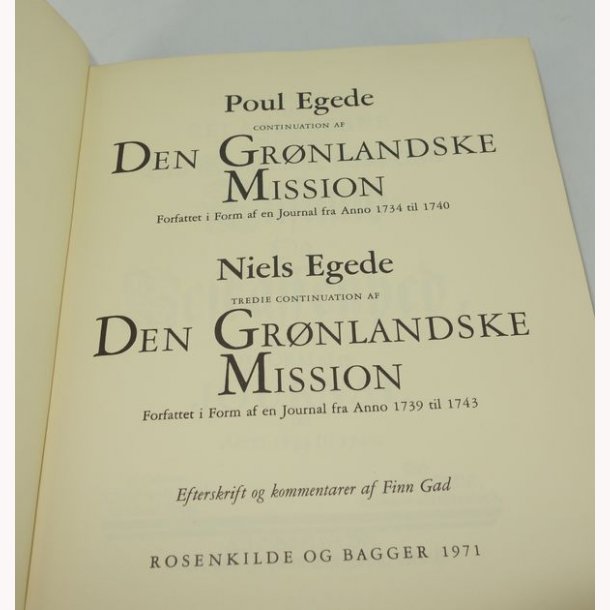 Hans Egede - Bind l-lV i to bind.