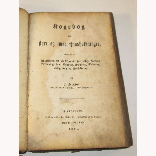 Kogebog for store og smaa husholdninger