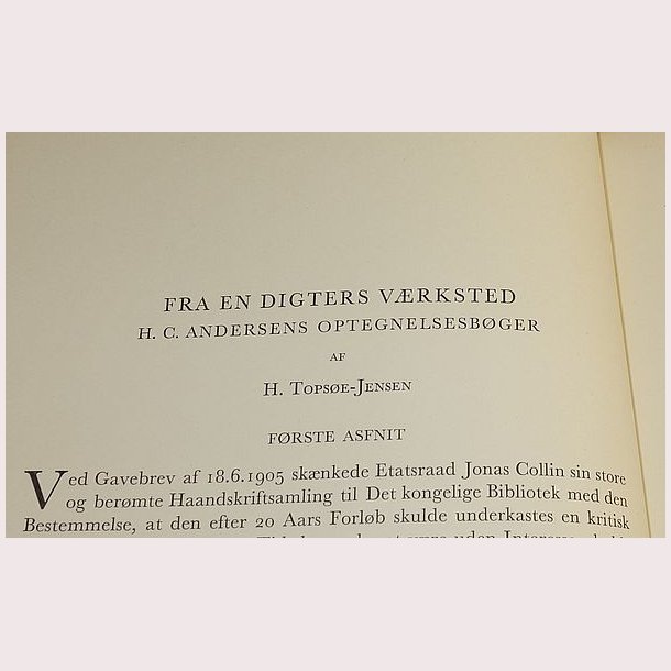 Fra en digters vrksted - H.C Andersens optegnelsesbger