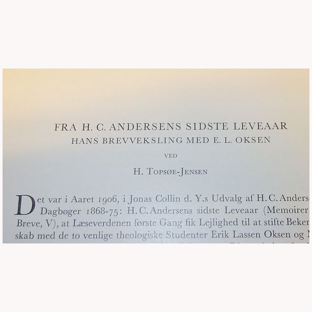 Fra H.C. Andersens sidste leveaar