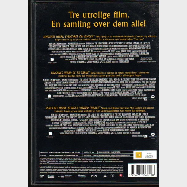 Ringenes Herre Film Trilogien DVD
